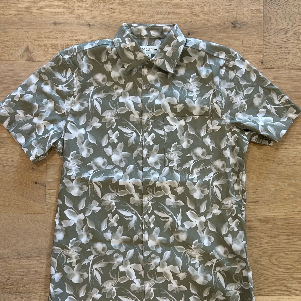 Nordstrom Men's Green Floral Shirt